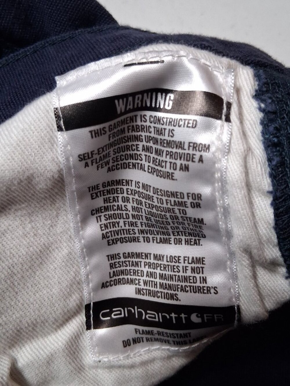 Carhartt FR Pants 36x32 Loose Fit Actual Size Blue Mid Weight Canvas CAT 2 2112 - Picture 8 of 16
